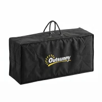 Outsunny Portable Outdoor Rug with Carry Bag, 9' x 12' Reversible Mat, Waterproof Plastic Straw RV Rug for Backyard, Deck, Picnic, Beach, Camping, Grey & White(m-9)