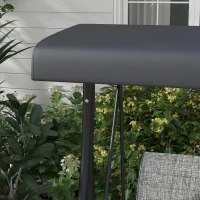 Outsunny 3 Person Outdoor Porch Swing Chair with Adjustable Canopy, Mixed Grey(m-9)