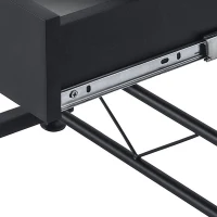 HOMCOM Computer Desk with Keyboard Tray, Writing Desk with Drawer, Workstation for Home Office, Black (35.4"Lx19.7"Wx39.4"H)(m-11)