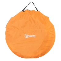 Outsunny 3 Person Camping Tent, Easy Pop Up Tent with Doors, Windows and Carry Bag, Automatic Setup Tent for Hiking, Orange(m-10)