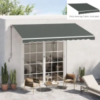 Outsunny 13' x 8' Retractable Awning Fabric Replacement Outdoor Sunshade Canopy Awning Cover, UV Protection, Grey(m-1)
