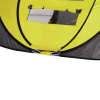 Outsunny 3 Person Camping Tent, Easy Pop Up Tent with Doors, Windows and Carry Bag, Automatic Setup Tent for Hiking, Yellow(m-12)
