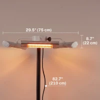 Outsunny Electric Patio Heater with 3 Heating Panels and Ultra-low Glare, Aluminum Alloy Parasol Heater with Infrared Remote Control for Garden Pergola Gazebo Umbrella, Silver(m-3)