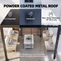 Outsunny 10' x 10' Louvered Pergola with Adjustable Metal Roof and Aluminum Frame, Outdoor Hardtop Gazebo with Drainage System(m-5)