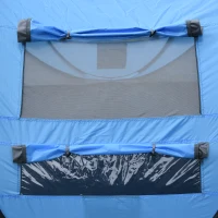 Outsunny 3 Person Camping Tent, Easy Pop Up Tent with Doors, Windows and Carry Bag, Automatic Setup Tent for Hiking, Blue(m-9)