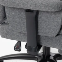 HOMCOM 495LBS Heavy Duty Office Chair with Footrest, Lumbar Support, Spring Cushion, Height Adjustable, Grey(m-11)