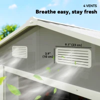 Outsunny 7.7' x 6.5' Outdoor Metal Garden Shed House Hut Gardening Tool Storage with Ventilation, Light Grey(m-8)