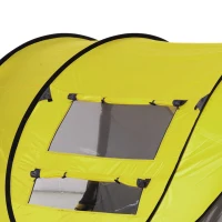 Outsunny 3 Person Camping Tent, Easy Pop Up Tent with Doors, Windows and Carry Bag, Automatic Setup Tent for Hiking, Yellow(m-9)