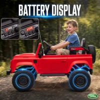 Qaba 12V Electric Car for Kids 3+ Years, Licensed Land Rover Defender Toddler Ride on Car w/ Remote Control, Red(m-5)