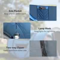 Outsunny 3 Person Camping Tent, Easy Pop Up Tent with Doors, Windows and Carry Bag, Automatic Setup Tent for Hiking, Blue(m-7)