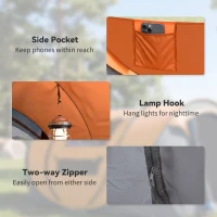 Outsunny 3 Person Camping Tent, Easy Pop Up Tent with Doors, Windows and Carry Bag, Automatic Setup Tent for Hiking, Orange(m-7)