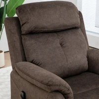 HOMCOM Manual Recliner Chair with Vibration Massage, Reclining Chair for Living Room with Side Pockets, Brown(m-8)