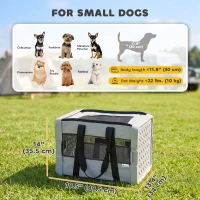 PawHut Pet Carrier Bag, Soft-Sided Dog Carrier with Bottom Board and Mesh Windows, Foldable Pet Travel Bag, Grey(m-3)