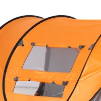 Outsunny 3 Person Camping Tent, Easy Pop Up Tent with Doors, Windows and Carry Bag, Automatic Setup Tent for Hiking, Orange(m-9)