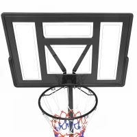 Soozier Basketball Hoop Stand Outdoor, 4.4–10 ft Single Hand Rotation Adjustable with Shatterproof Backboard & Weight Bag(m-9)