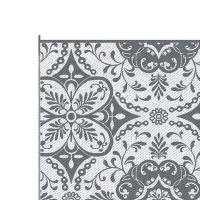 Outsunny Portable Outdoor Rug with Carry Bag, 9' x 12' Reversible Mat, Waterproof Plastic Straw RV Rug for Backyard, Deck, Picnic, Beach, Camping, Grey & White(m-13)