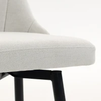 HOMCOM Bar Stools Modern Swivel Counter Height Stools Backrest Set of 2 Cream White(m-10)