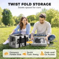 PawHut Pet Carrier Bag, Soft-Sided Dog Carrier with Bottom Board and Mesh Windows, Foldable Pet Travel Bag, Grey(m-4)