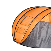 Outsunny 3 Person Camping Tent, Easy Pop Up Tent with Doors, Windows and Carry Bag, Automatic Setup Tent for Hiking, Orange(m-11)