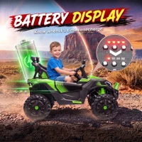 Qaba 24V 2 Seater Ride On Truck Car for Big Kids with Remote Control, Dual Motors, 4-Wheel Suspension for Ages 3-8, Green(m-6)