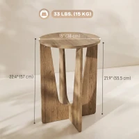 HOMCOM Round Side Table, Compact End Table with Unique Curved Legs for Living Room, Study, Coffee Wood Effect(m-3)