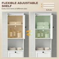 HOMCOM 67" Tall Bathroom Storage Cabinet, Freestanding Narrow Bathroom Cabinet with Tilt-out Laundry Basket, White(m-6)