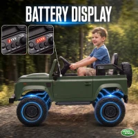 Qaba 12V Electric Car for Kids 3+ Years, Licensed Land Rover Defender Toddler Ride on Car w/ Remote Control, Green(m-5)