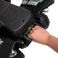 Qaba 12V Kids ATV with Dual Motors, Rear Suspension, 2.2 MPH Max, Light-Up Wheels, Music, Horn, Headlights for 3-6, Black(m-12)