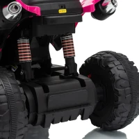 Qaba 12V Kids ATV with Dual Motors, Rear Suspension, 2.2 MPH Max, Light-Up Wheels, Music, Horn, Headlights for 3-6 Years, Red(m-9)