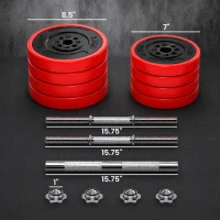 Soozier Adjustable Dumbbell Set, 44lbs Convertible to Barbell Weight Set for Home Gym Women and Men Weight Lifting Training(m-3)
