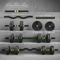 Soozier Adjustable Dumbbell Set, 4 in 1 Weights Dumbbells Set for Home Gym, 33lb Free Weights with Connector and Non-Slip Grip(m-3)