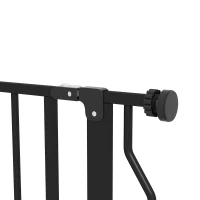 PawHut 30"- 34" Easy Install Pet Gate w/ Door & Double Locking System, Extra Wide Dog Gate for Stairs, Hallways, Black(m-9)