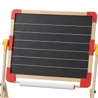 Qaba Art Easel for Kids, 3-in-1 Wooden Standing Kids Easel, Double-Sided Whiteboard Chalkboard, 360° Rotating for 3-8 Natural(m-10)