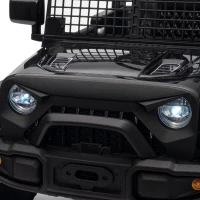 Qaba 12V Electric Car for Kids with Remote, Dual Motors, Rear Suspension, Soft Start, Music, Lights for 3-8 Years, Black(m-12)