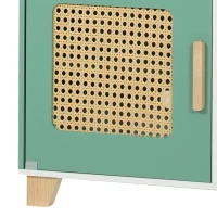 Qaba Wooden Play Kitchen Set with Microwave, Coffee Machine, Ice Maker & 19PCs Accessories, Gift for Ages 3-6 Years, Green(m-12)