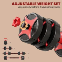 Soozier 66 lb 5-in-1 Adjustable Dumbbell Set Connector, Converts to Barbell, Kettlebell, Push-Up Stand and Plates(m-5)