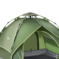 Outsunny Camping Tent, 2-3 Man Family Tent, 1000mm Waterproof, with Sewn-in Groundsheet and Carry Bag,  for Fishing, Dark Green(m-9)