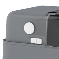PawHut Stainless Steel Cat Litter Box with 95° Flip Lid, XXL Enclosed Metal Litter Box w/ Mat, Scoop, for Big Cats, 28"x20"x18"(m-12)