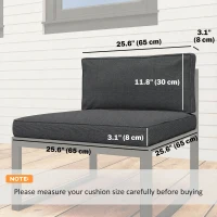 Outsunny Replacement Cushions for Rattan Furniture, 14 Piece Outdoor Seat Cushion Pad for Patio Set, 7 Seat and 7 Back, Grey(m-3)