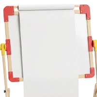 Qaba Art Easel for Kids, 3-in-1 Wooden Standing Kids Easel, Double-Sided Whiteboard Chalkboard, 360° Rotating for 3-8 Natural(m-12)