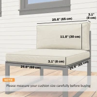 Outsunny Replacement Cushions for Rattan Furniture, 14 Piece Outdoor Seat Cushion Pad for Patio Set, 7 Seat and 7 Back, Cream(m-3)