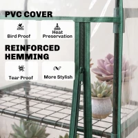 Outsunny 5 Tier Mini Greenhouse, Portable Outdoor Flower Stand with Shelf Clips, Indoor Greenhouse with Steel Frame, Transparent, 27.25" x 19.25" x 76", Clear(m-4)