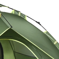 Outsunny Camping Tent, 2-3 Man Family Tent, 1000mm Waterproof, with Sewn-in Groundsheet and Carry Bag,  for Fishing, Dark Green(m-12)