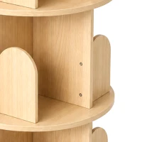 Qaba 3-Tier Rotating Bookshelf, 360° Rotating Floor-Standing Revolving Bookcase for Bedroom, Nursery, Playroom, Natural(m-10)