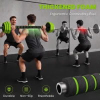 Soozier 6-in-1 Adjustable Dumbbell Set, Used as Kettlebell, Barbell, Dumbbell, Push-Up Stand, 55lbs Free Weights Set, Green(m-6)