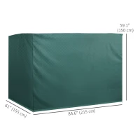 Outsunny 3-Seater Patio Swing Cover, Outdoor Garden Furniture Protection Hammock Glider Cover, Waterproof Dustproof Windproof, 85" x 61" x 59", Dark Green(m-3)