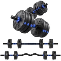 Soozier Adjustable Dumbbell Set, 4 in 1 Weights Dumbbells Set for Home Gym, 33lb Free Weights with Connector and Non-Slip Grip(m-9)