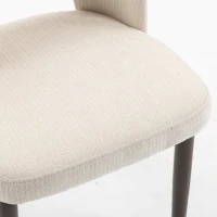 HOMCOM Dining Chairs Set Upholstered Kitchen Chenille Tool Free Assembly Rubberwood Legs, Cream White(m-10)
