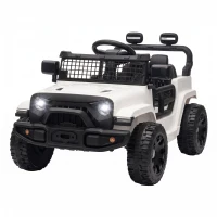 Qaba 12V Electric Car for Kids with Remote, Dual Motors, Rear Suspension, Soft Start, Music, Lights for 3-8 Years, White(m-2)