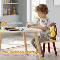 Qaba Kids Table and 4 Chairs Set for Art, Craft, Drawing and Snack Time, Playroom, Classroom, Nursery, Boys Girls 3-8, Yellow(m-6)